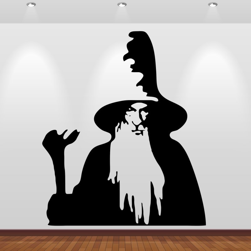 Preview: Wandaufkleber 46230 Herr der Ringe Gandalf Silhouette